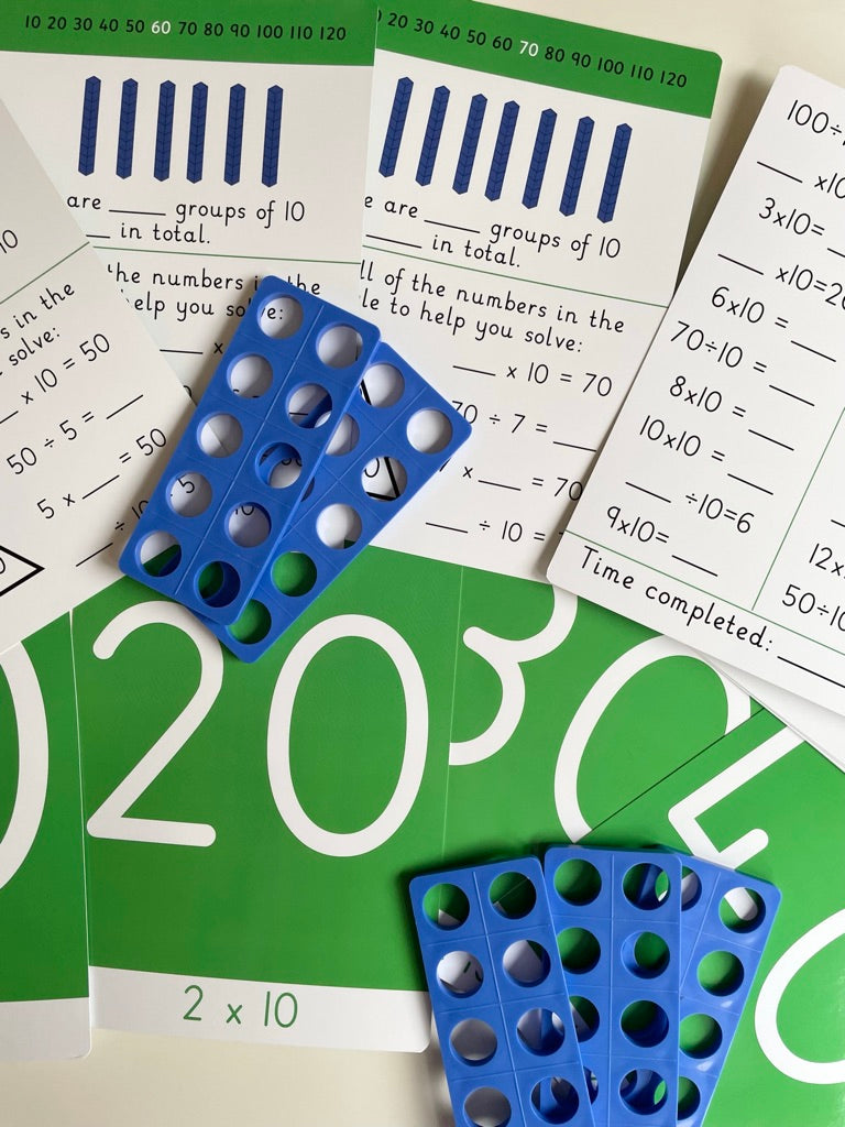 10 Times Table Activity Cards