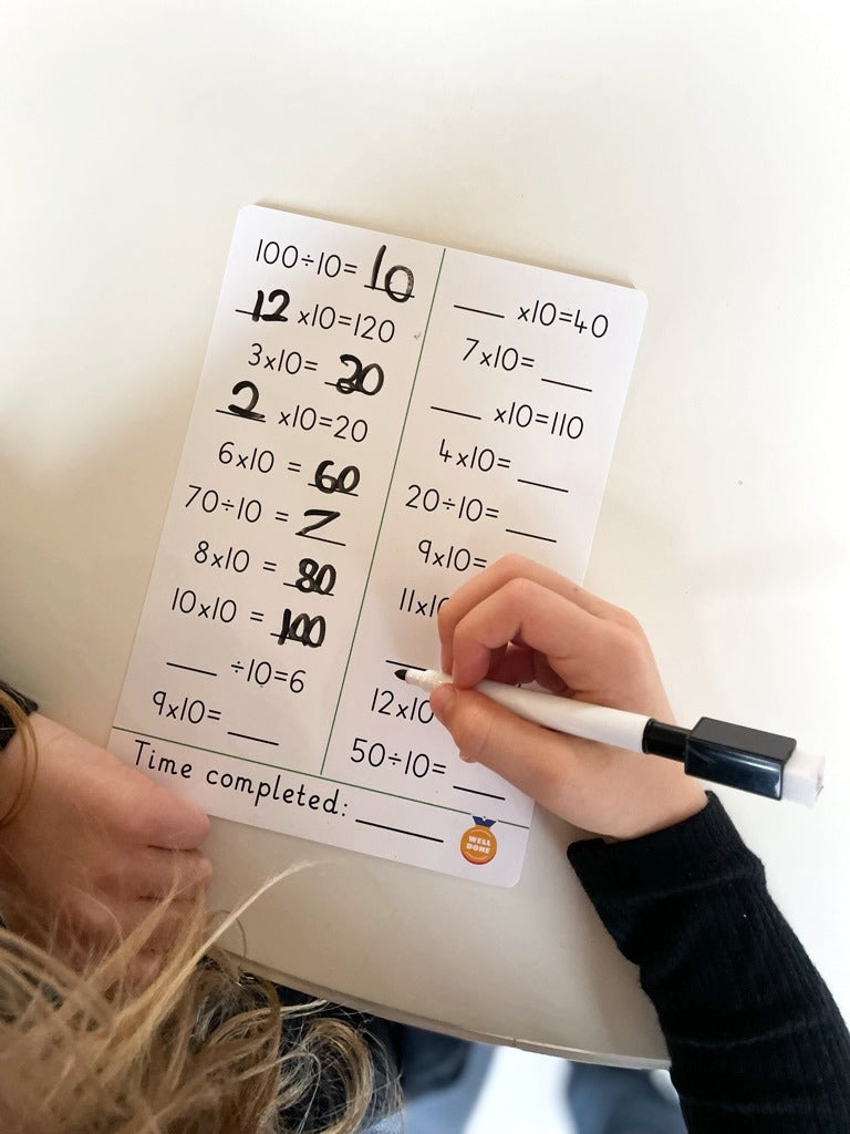 10 Times Table Activity Cards